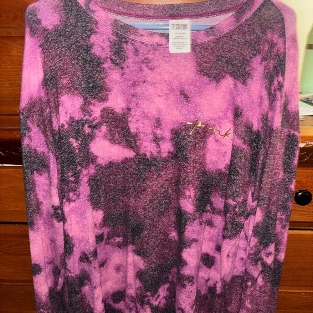 Pink Tie-Dye Long Sleeve Shirt